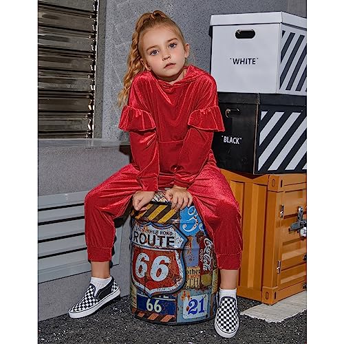 Mirawise Girls 2 Piece Sweatsuit Sweatpants Tracksuit Set Velour Long Sleeve Sweatshirt2