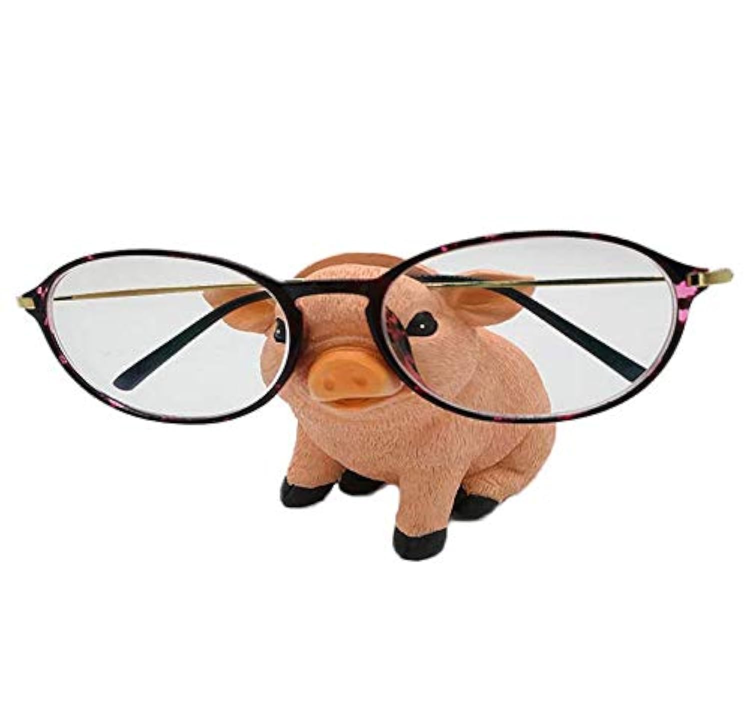 TANG SONG Creative Natural Resin Eyeglass Holder Handmade Nose Piggy Stand for Office Desk Home Decor Gifts