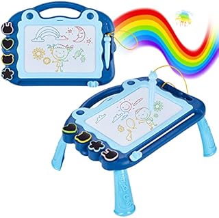Eucomir Magnetic Drawing Board, 23x30CM, Magna Doodle Board Kids for Girls Boy Gifts,4 Color Erasable Drawing Board for Toddlers with 4Magnetic Stamps and 1Stylus,Kids Educational Toys,Light Blue