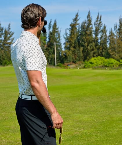  ZITY Mens Golf Shirts Short Sleeve Print Patterns Performance Moisture Wicking Polo Shirt for Active Athletes on the Co