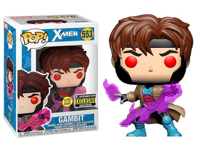 Funko Pop Gambit Glow-in-The-Dark EE Exclusive + Protector: X-Men Pop! Marvel Vinyl Figure (Gift Set Bundled with ToyBop Brand Box Protector Collector Case)