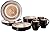 American Atelier 6203-16 Markham Square Casual Round Dinnerware Set – 16-Piece Stoneware Party Collection w/ 4 Dinner Salad Plates, 4 Bowls & 4 Mugs – Unique Gift Idea, 11x11x4, Brown