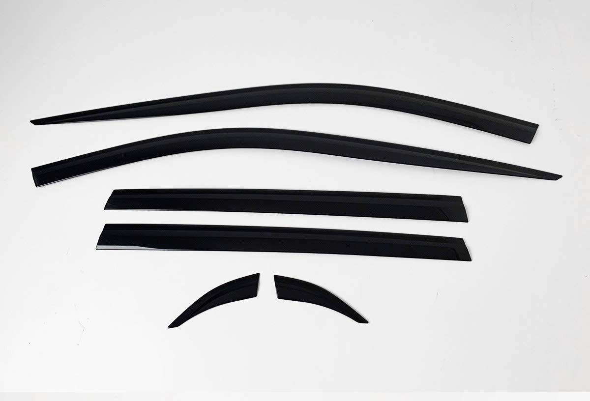 Smoke Black Side Window Deflector 6-Piece Set C029