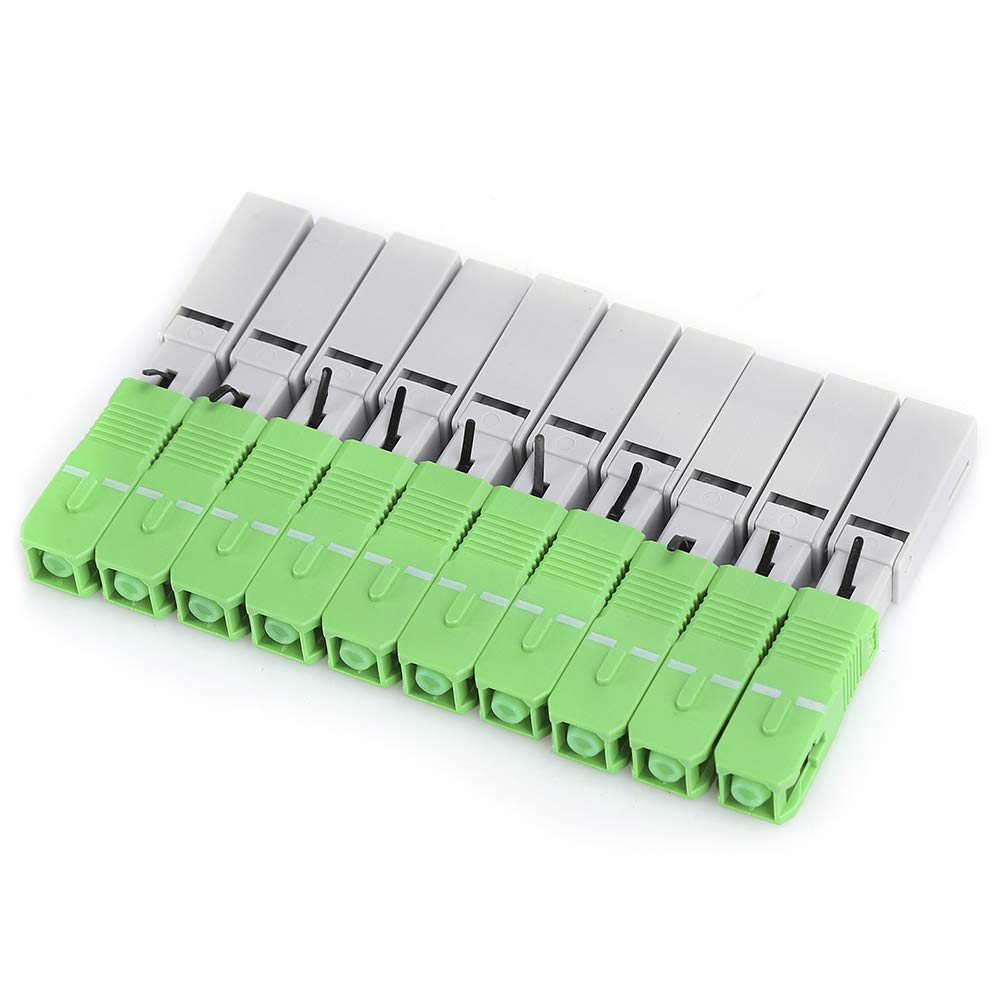 10pcs SC APC Fiber Optic Quick Connector, SC/APC Embedded Fast Cold Joint Adapter for FTTH CATV Network Instrument