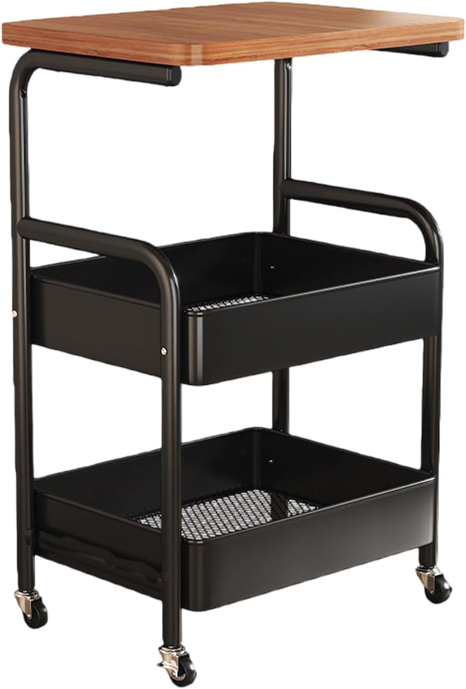 3 Layer Metal Trolley with Locking Casters Great for Storing Microwave Books Toy and Other Home Accessories Multi Purpose Storage Cart