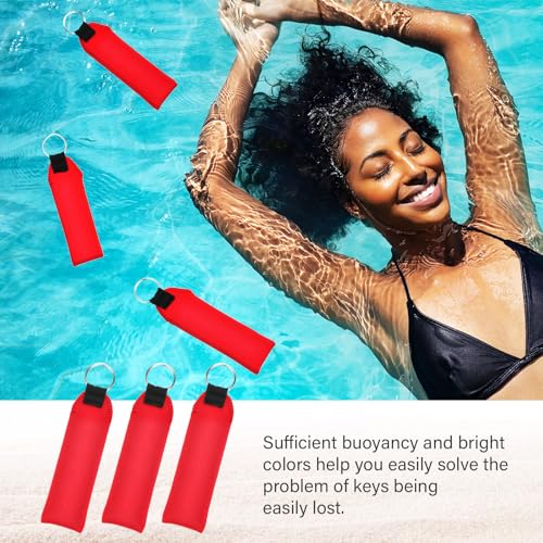 TecUnite Floating Neoprene Boat Keychain, 3 Pack Key Chain and Lanyard, Floatable Foam Key Fob for Water Sports (Red,5.5 Inch) - Thumbnail 4