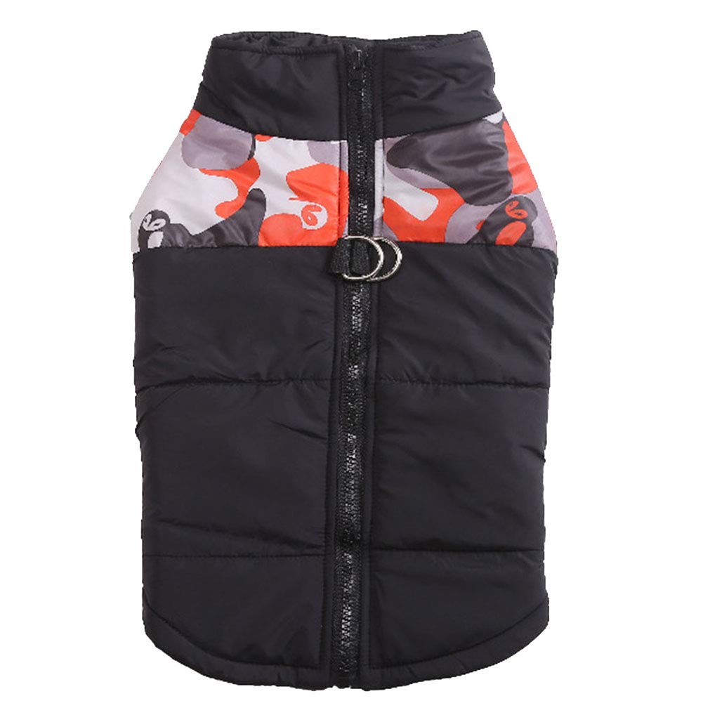 Waterproof Dog Coat Jacke Snowsuit Reflective Winter Warm Padded Vest Clothes for Small Medium Large Dogs Camouflage Red XL