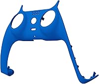 Vista 3 de eXtremeRate Carcasa decorativa azul compatible con el control de PS5, carcasa de clip de repuesto de tacto suave para bricolaje, cubierta de placas