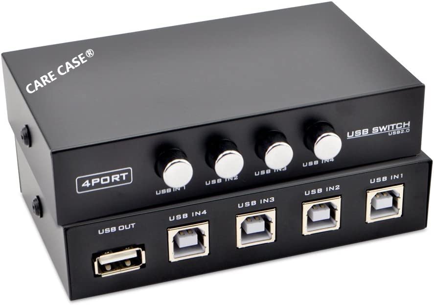 CARE CASE® USB Share Switch USB 2.0 Peripheral Switcher Adapter Box 4 PC to Share one USB Device Printer, Scanner, Camera, Keyboard, etc.-image-6
