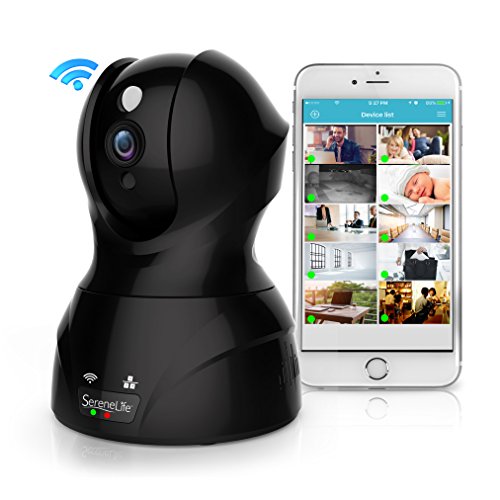 Preisvergleich Produktbild Kabellose WLAN SereneLife IP IPCAMHD82EU Überwachungskamera für drinnen HD Video 1080p Nachtsicht, Bidirektionale Audio, Kontrolle App für IOS / Android