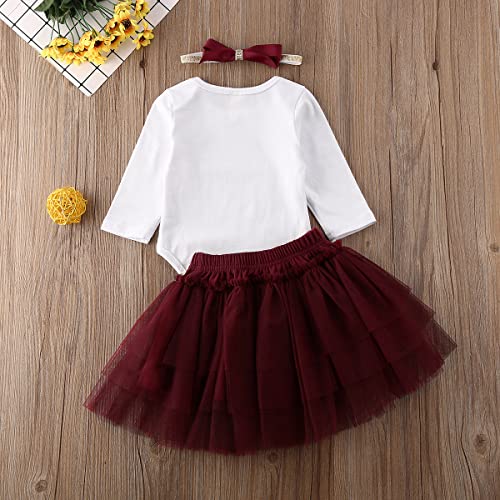 Geagodelia Baby Mädchen Weihnachten Outfit Kleidung Weihnachtsoutfit Babykleidung Set Langarm Body Strampler + Tüllrock Tütü Rock Neugeborene Babyset My First Christmas - Image 3