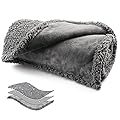 Onarway Waterproof Dog Blanket of Reversible Sherpa Fleece for Bed, Couch, Sofa, and Floor, 70cm×100cm Waterproof Dog Bed Cover for Puppies, Cats, Dogs or Other Small Medium Pets