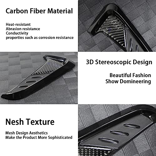Image of Fender Side Vents Trim, Front Door Fender Protector Carbon Fiber Emblem Side Mark Stickers Decals Sports Decoration Lossless Installtion Accessories 8.18 inch
