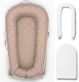 Dock Replacement Set (Size Deluxe + or Grand) Doc a tot Parts Set of 3 (Cover, Pad, Tube) Beige dots (Grand)