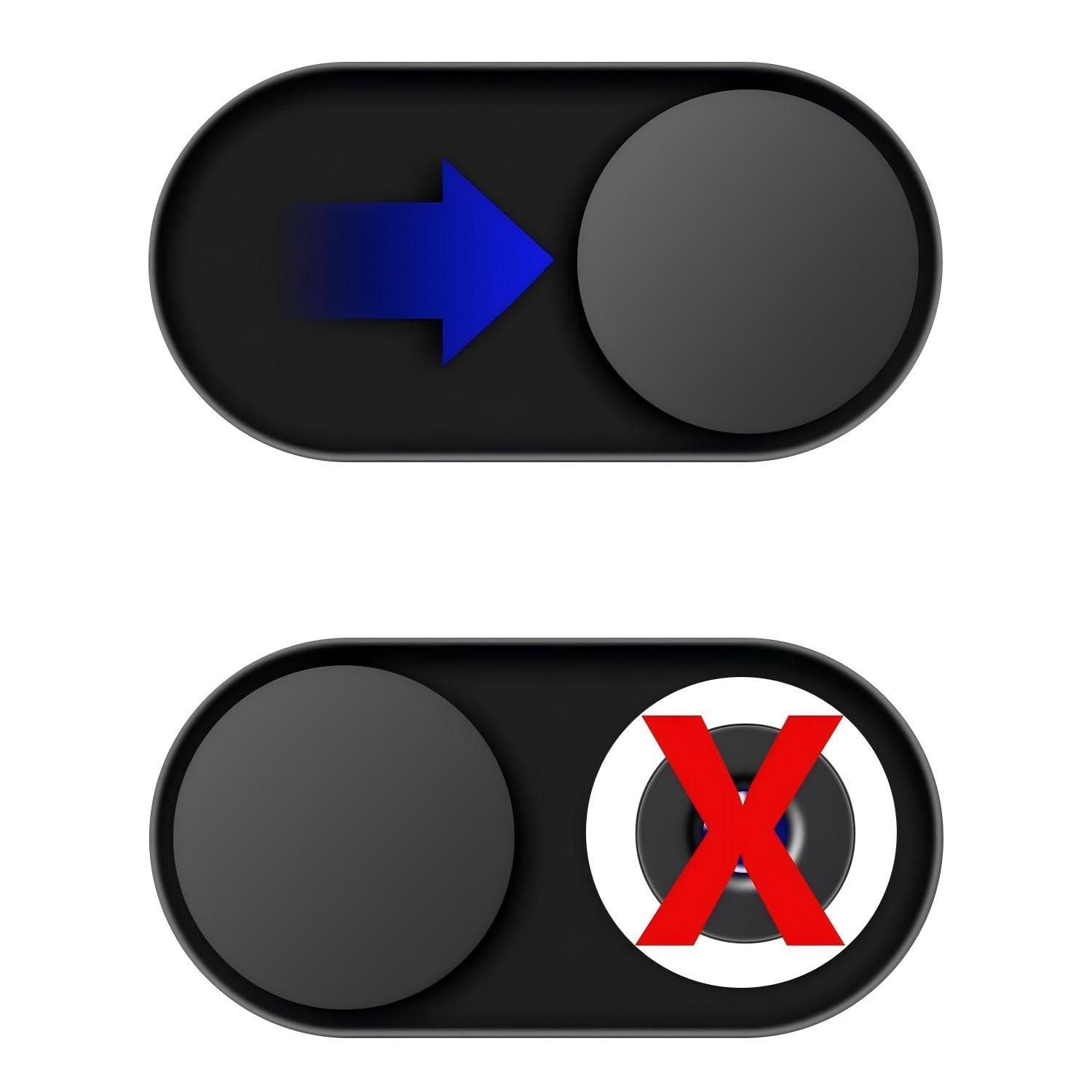 JiSiTeCai Metal Webcam Cover Slide[4 Pack Black], 0.022in Camera Cover for Laptop Computer, MacBook Pro/Air iMac iPad Tablet iPhone 8/7/6 Plus, Web