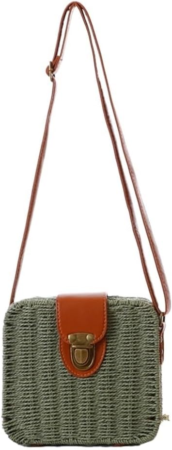 Korean Candy Colour Crossbody Bag Small Square Box Woven Bag Beach Women's Bag