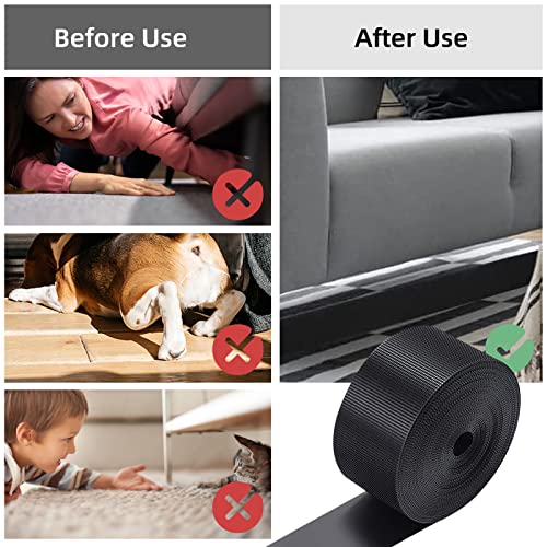 Btstil Toy Blockers for Under Sofa, Adjustable Gap Bumper Under Sofa Bed Blocker, Under Couch Blocker for Avoid Things Sliding Under Couch & Furniture (5cm x 6m) - Image 4