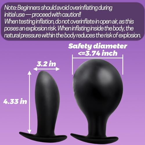 Image of Inflatable Dildo Gag Silicone Mouth Gag Bondage Gear Restraints Adjustable Strap on with Lock Open Mouth Plug Ball Bag Bondage Gags Mouth Sex Toys Adult BDSM Sex Toys for Fetish Couples Women Men