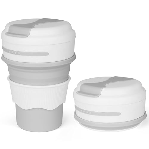 Silicone Collapsible Travel Cup Silicone Folding Camping Cup with Lids