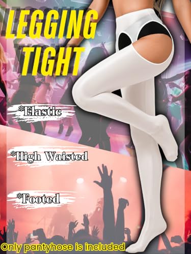Image of ChiaoLezhee Sexy Shiny Tights, Sheer High-Waisted, Suspender Pantyhose For Women Rave Party Outfits Leggings Pants Exotic