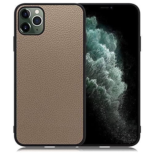LOOF LUXURY-SHELL �{�v ���U�[ �X�}�z�P�[�X for iPhone 11 Pro Max �p �P�[�X �J�o�[ �X�g���b�v�z�[�� �V���v�� �ϏՌ� ���^ �y�� leather [�O���[�W��]