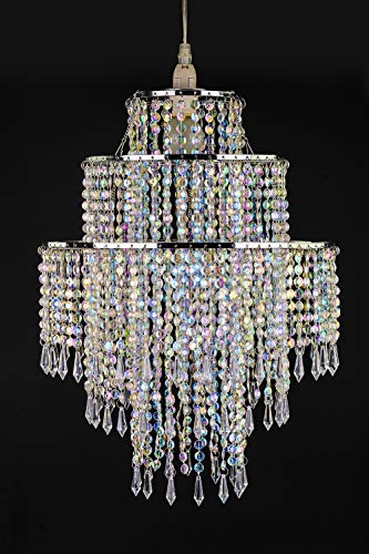 Plafonnier perles de bijoux acrylique lustre suspension chrome
