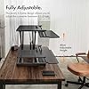 VonHaus Standing Desk Converter, Height Adjustable Computer Workstation with Keyboard Shelf, Dual Monitor Desk Riser w/Tablet Holder - 80x40cm (Black) #2