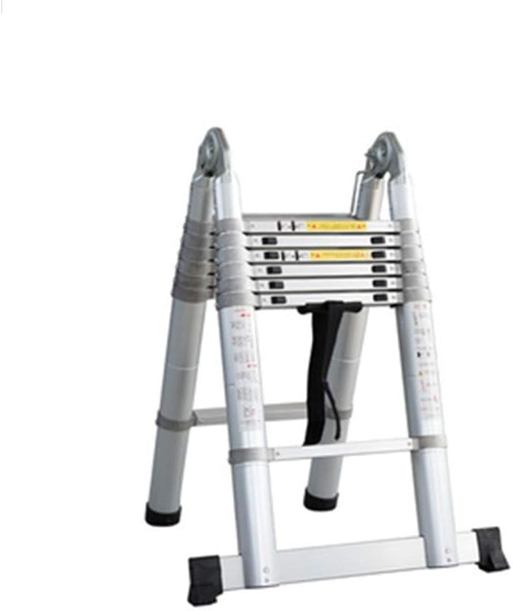 Telescoping Extension Ladder, Telescoping Ladder Extension Ladders Step Ladders Aluminum Telescoping Ladders, Multi-Purpose Collapsible Ladder with Balance Bar Portable Deformable