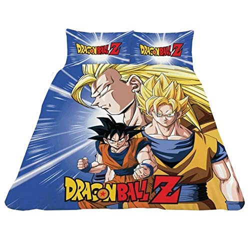Juego de Funda nórdica Dragon Ball Z, de polialgodón, Multicolor, Doble