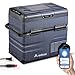 Produktbild AAOBOSI 55L Kompressor Kühlbox Dual Zone, Kühlbox Auto Mit WiFi-APP-Steuerung, LED-Touch-Bedienung, USB-Anschluss, 12/24V und 100-240V, bis -20 °C, Kühlbox Elektrisch für Auto, Lkw, Boot, Reisemobil