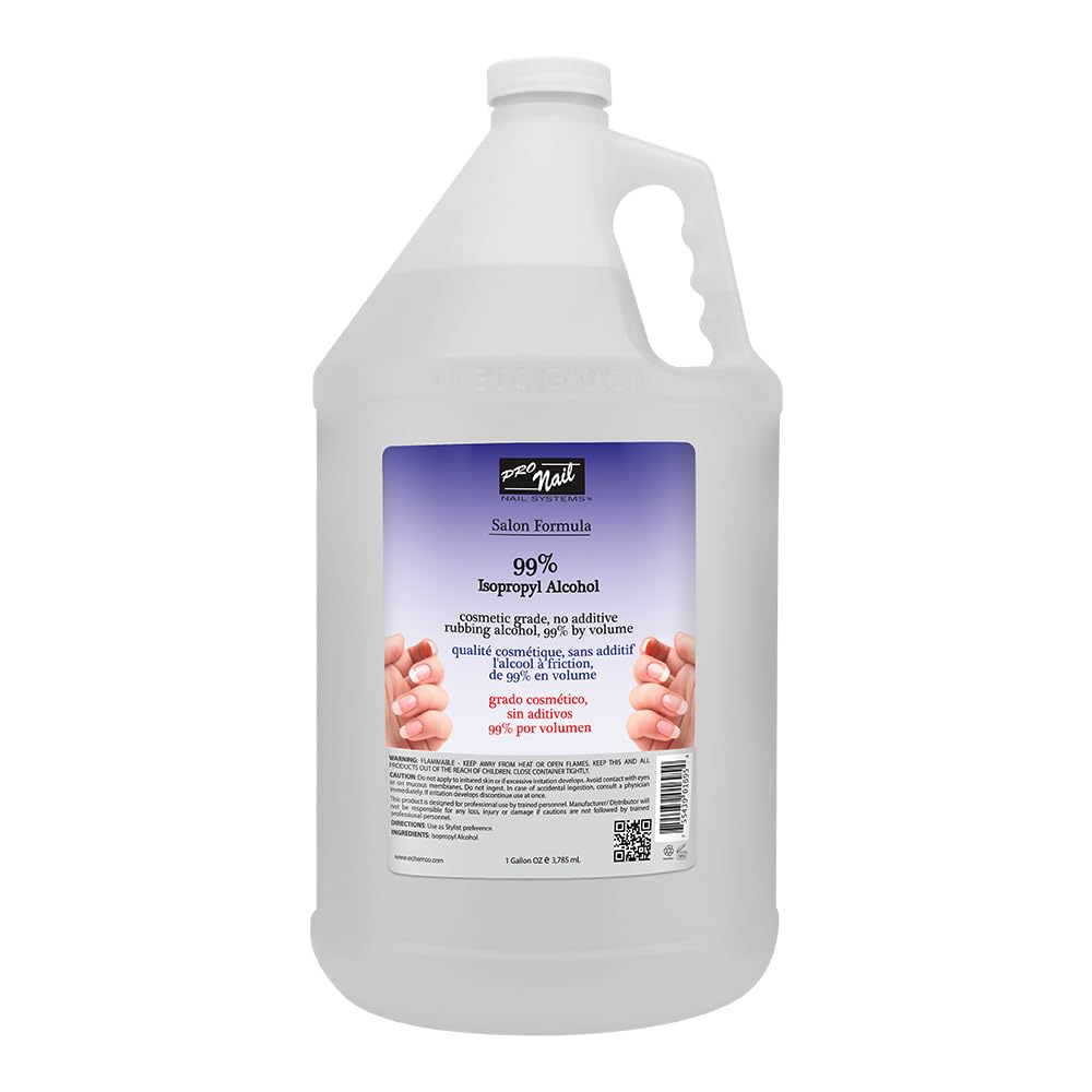 PRONAIL - Isopropyl Alcohol 99% for Nail Care - 1 GAL - Nail Prep and Cleanser