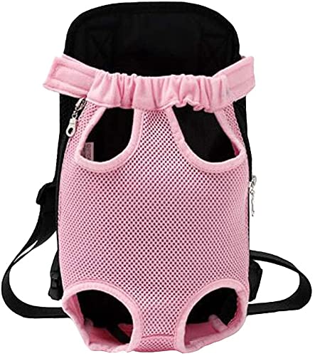 KJOET ペットキャリーバッグ 犬 猫用 2WAY 抱っこ リュック小型犬キャリーケース ショルダーバッグ ボディーバッグ 通気性 自転車用 お出かけ便利 アウトドア 旅行 前向き型調節可能 (L, ピンク)