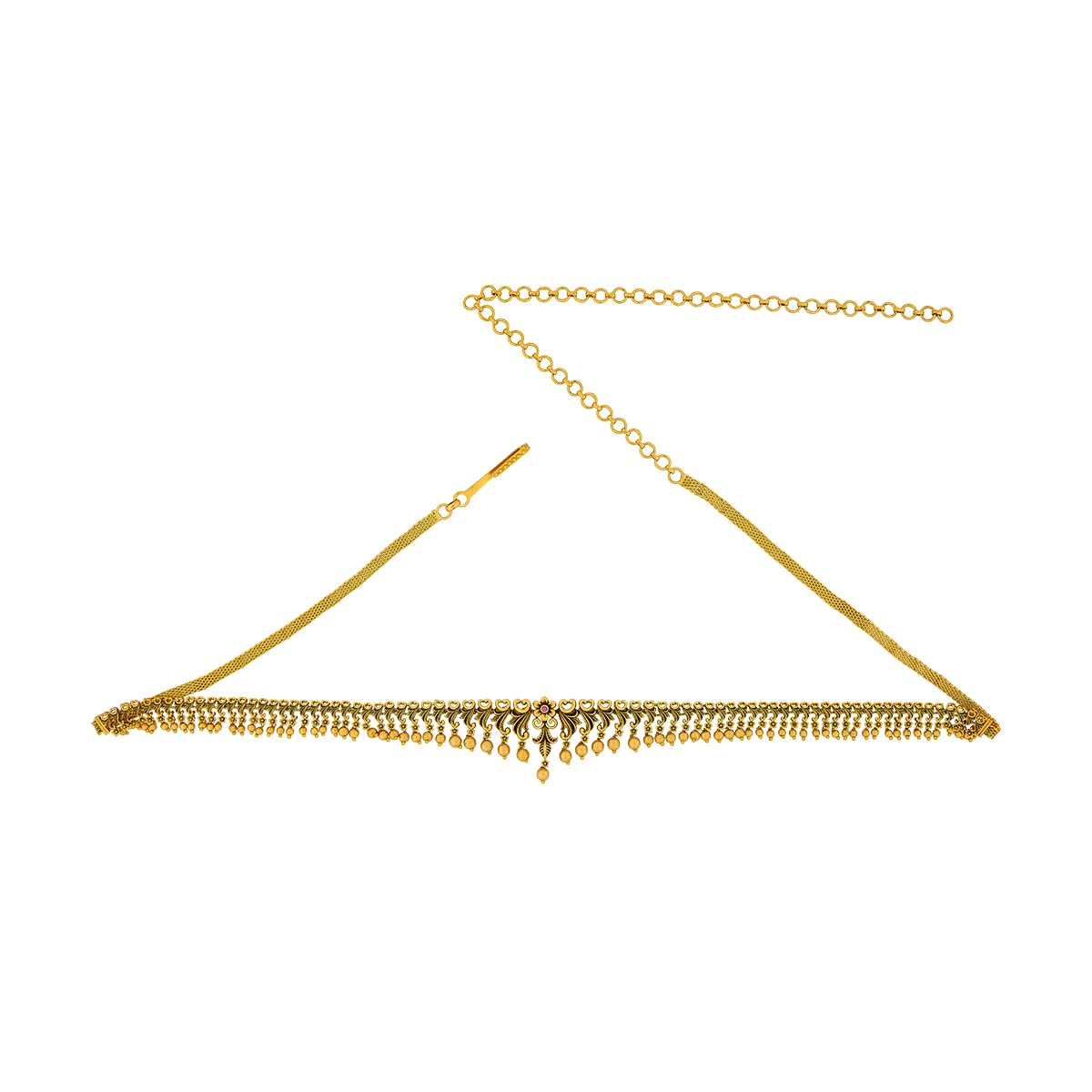 kushal's Fashion Jewellery Ruby Gold Plated Antique Kamarbandh Waist Belt with Adjustable Chain for Women - Bridesmaid & Special Occasion Jewellery - 457608-picture-42
