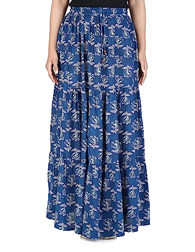 Image of Printed Cotton Women Wear Long Skirt Length 40 inch inch