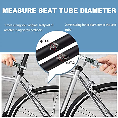 Vundo ZOOM_ SP405 Zoom Bike Suspension Seatpost Bicycle Seat Post Replacement Lightweight Aluminum Body Clamp Angle Adjustable Offset 14Mm Black 27.2 thumb #5