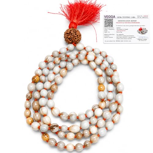 Image of Vaijanti Mala Original with 1.5 CM 5 Mukhi Rudraksha | | Vaijayanti Mala Original with Panchmukhi Rudraksha | Vyjayanthimala | Bajanti | Vijayanti