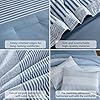 Blue Comforter Set Queen Size,Boho Striped Comforters for Boys & Girls,7 Pieces Bed in A Bag Simple Neutral-Style Bedding Sets for Kids Teen #4