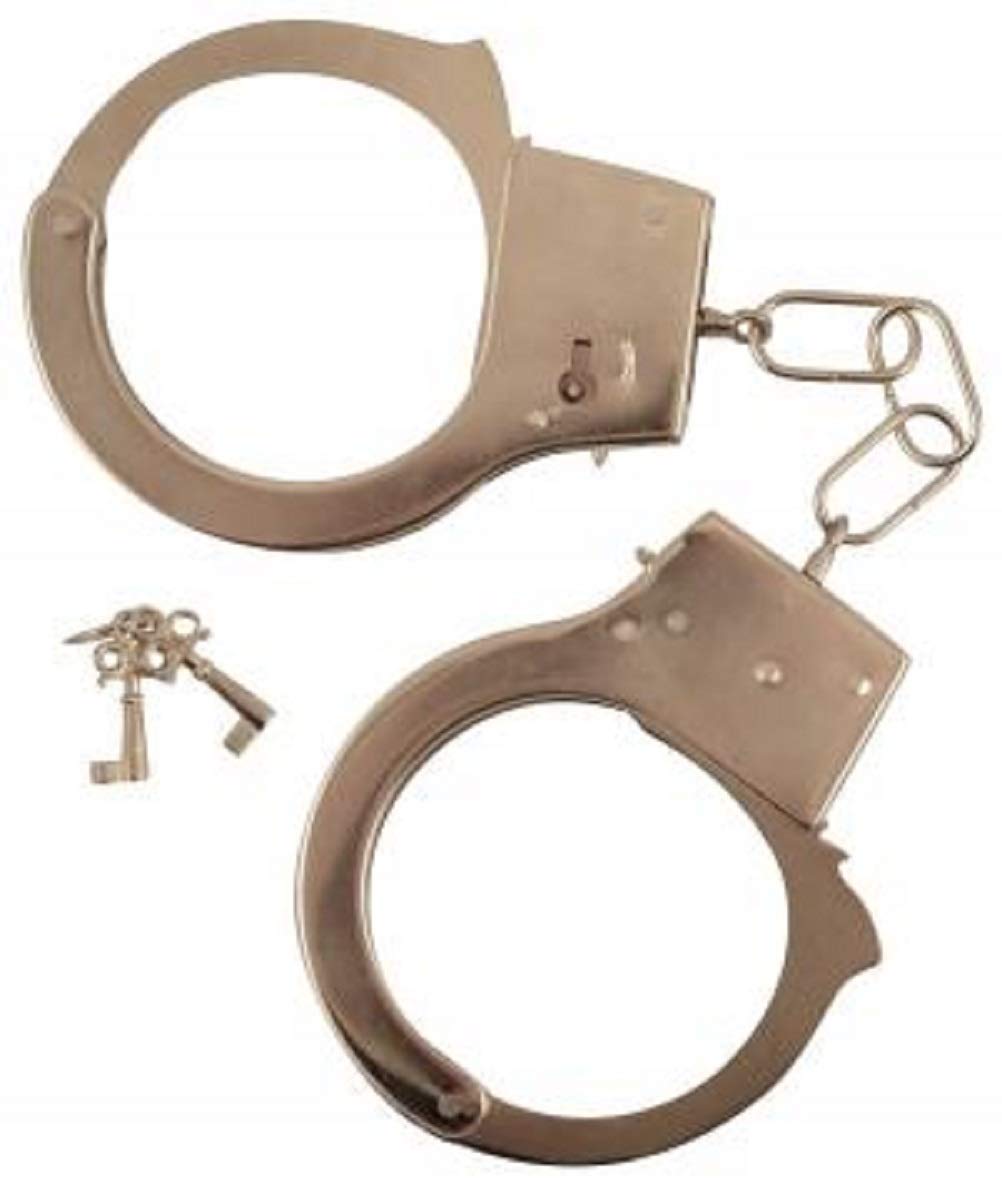 Metal Safety Handcuffs Police Cops Robbers Dressing Up Kids Adults Henbrandt