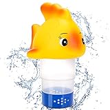 Magicfun Dispensador Cloro Flotante, Dispensador de Cloro Pastillas Grande Dispensador Químicos Ajustable para Piscina SPA Jacuzzi Fuente, 24 x 17 x 22 cm