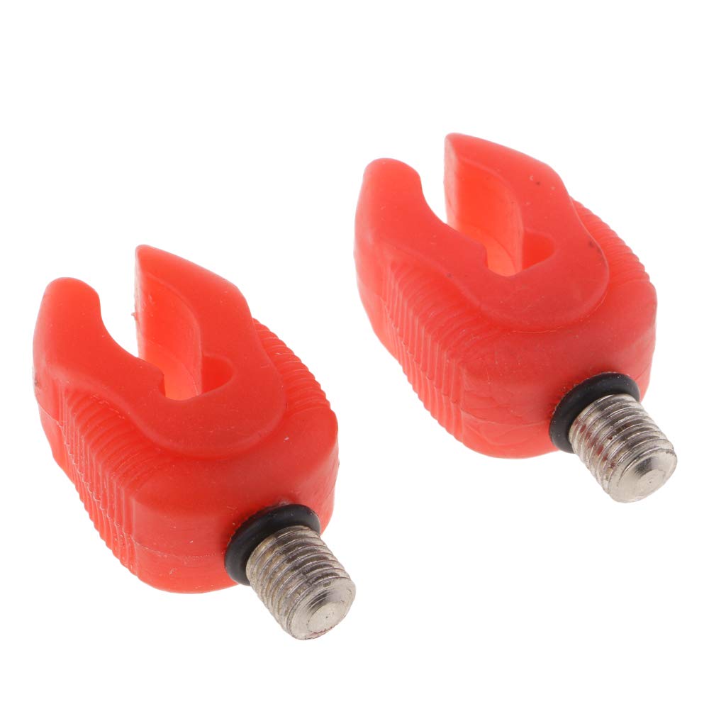 WOVEBIUS 2x Carp Fishing Rod Rest Holder,Silicone Butt Rod Pod Stand Bracket Red