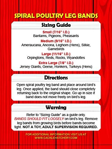 Cackle Hatchery Spiral Poultry Leg Bands - 25 (Medium)