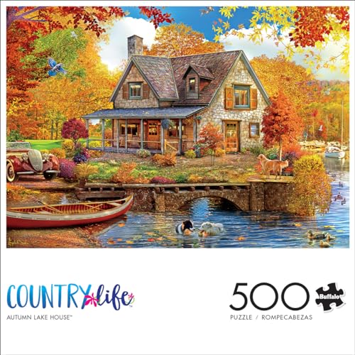 Buffalo Games 33263 Angelo Bonito - Autumn Lake House - 500 Piece Jigsaw Puzzle thumb #1
