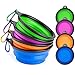 Collapsible Silicone Pet Bowl,IDEGG Food Grade Silicone,BPA Free Foldable Expandable Cup Dish for Pet Dog/Cat Food Water Feeding Travel Bowl (Set of 4, Purple+Green+Blue+Orange)