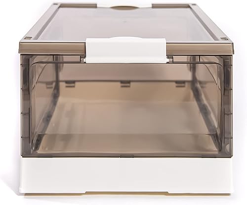 Miniatura 4 de Best Home Fashion Paquete de 3 contenedores de almacenamiento de apertura lateral, tapa apilable plegable, fácil de ordenar con caja de