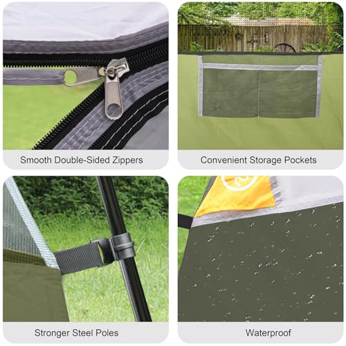 Image of CAMPROS CP Tents for Camping 2 /4 /6 Person, Waterproof Windproof Dome Tent