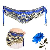Ceinture Foulard de Danse Orientale, Ceinture de Danse Orientale, Ceinture de Danse Orientale, pour in Représentations sur Scène, Représentations d'anniversaire(Bleu)