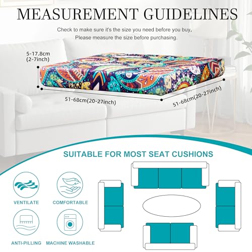 Image of 14 Pcs Stretch Patio Cushion Covers,Outdoor Couch Covers Replacement,Outdoor Couch & Sofa Slipcovers,for Patio Furniture Cushion Covers,Washable Reusable Furniture Protector (Rococo ,Cover Only)