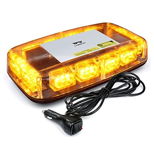 LUMENIX 36LED Roof Top Mini Strobe Light with Magnetic Base, High Bright Amber Emergency Safety Warning LED Flashing Strobe Light Bar for Snow Plow, Trucks, Construction Vehicles