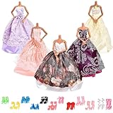 Asiv Vestidos de Princesa de la Boda de Moda con 12 Pares de Zapatos de Muñeca 17 Piezas