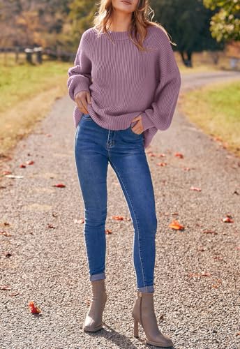 Image of PRETTYGARDEN Womens Sweaters Spring 2026 Oversized Chunky Knitted Pullover Sweater Casual Long Sleeve Crewneck Cute Sweaters